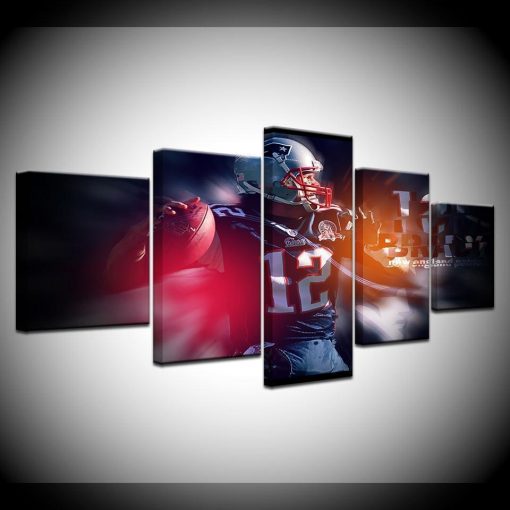 23255-NF Tom Brady Sport Poster Sport - 5 Panel Canvas Art Wall Decor