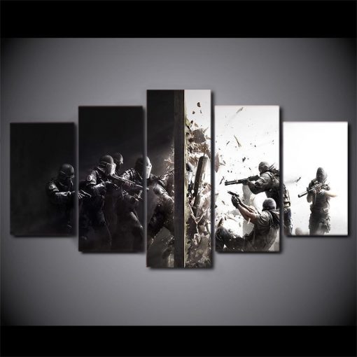 22310-NF Tom Clancy’s Rainbow Six Siege Battle Gaming - 5 Panel Canvas Art Wall Decor