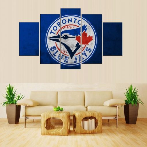 23254-NF Toronto Blue Jays Logo Baseball - 5 Panel Canvas Art Wall Decor
