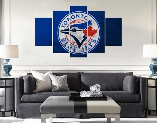 23254-NF Toronto Blue Jays Logo Baseball - 5 Panel Canvas Art Wall Decor