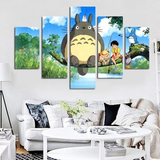 22878-NF Totoro Anime - 5 Panel Canvas Art Wall Decor