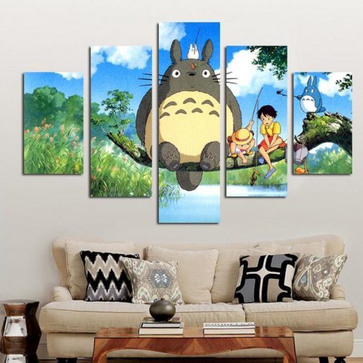 22878-NF Totoro Anime - 5 Panel Canvas Art Wall Decor