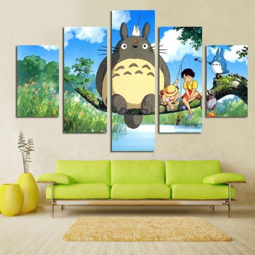 22878-NF Totoro Anime - 5 Panel Canvas Art Wall Decor