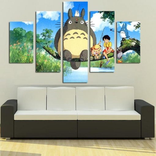 22878-NF Totoro Anime - 5 Panel Canvas Art Wall Decor