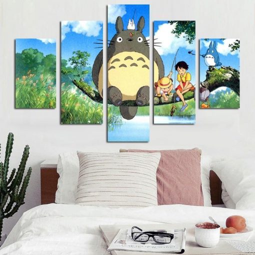 22878-NF Totoro Anime - 5 Panel Canvas Art Wall Decor