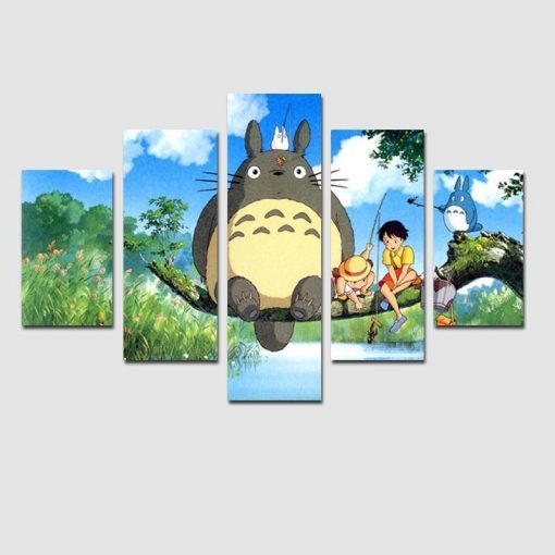 22878-NF Totoro Anime - 5 Panel Canvas Art Wall Decor