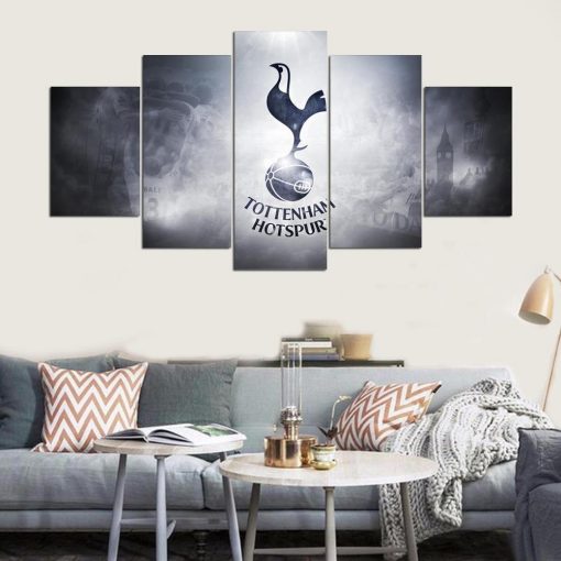 22877-NF Tottenham Hotspur Logo Soccer - 5 Panel Canvas Art Wall Decor