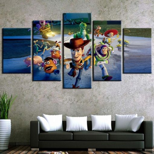 22272-NF Toy Story Characters Cartoon - 5 Panel Canvas Art Wall Decor