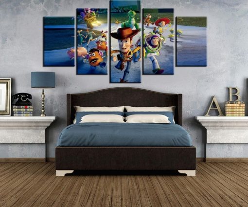 22272-NF Toy Story Characters Cartoon - 5 Panel Canvas Art Wall Decor