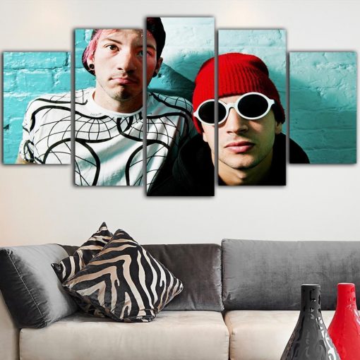 23247-NF Twenty One Pilots 3 Celebrity - 5 Panel Canvas Art Wall Decor