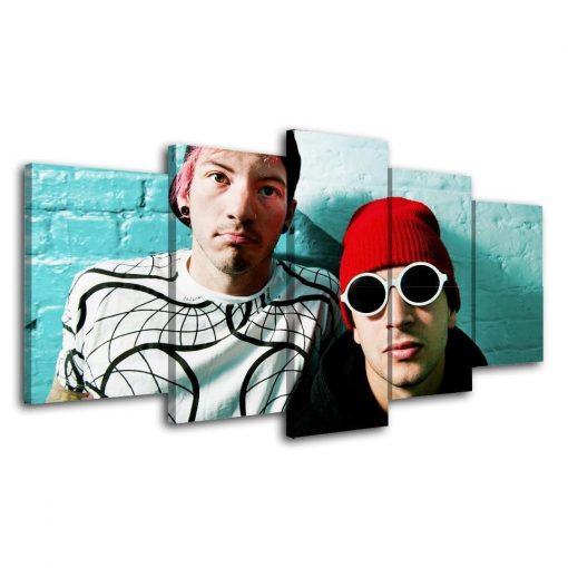 23247-NF Twenty One Pilots 3 Celebrity - 5 Panel Canvas Art Wall Decor