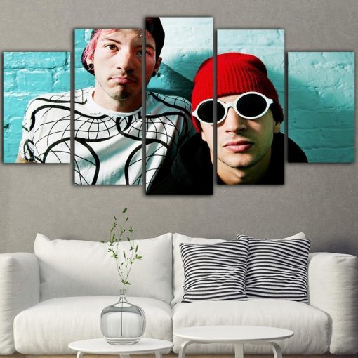 23247-NF Twenty One Pilots 3 Celebrity - 5 Panel Canvas Art Wall Decor