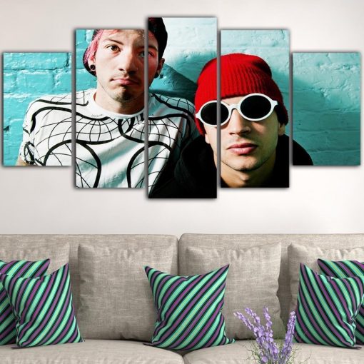 23247-NF Twenty One Pilots 3 Celebrity - 5 Panel Canvas Art Wall Decor