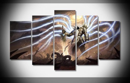 22875-NF Tyrael Poster 1 Diablo III Gaming - 5 Panel Canvas Art Wall Decor