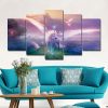 23244-NF Unicorn Painting Un-011 Animal - 5 Panel Canvas Art Wall Decor