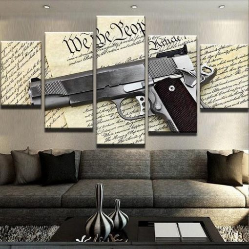23246-NF Us Constitution 1911 2nd Amendment Army Canvas Print Wall Art