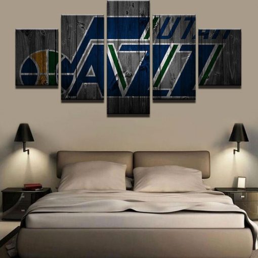 22357-NF Utah Jazz NBA Basketball - 5 Panel Canvas Art Wall Decor