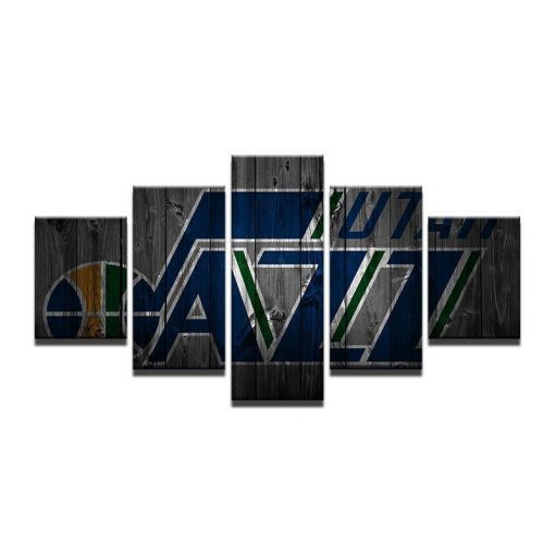 22357-NF Utah Jazz NBA Basketball - 5 Panel Canvas Art Wall Decor