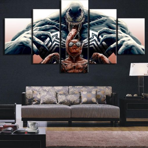 23241-NF Venom vs Spider Man Movie - 5 Panel Canvas Art Wall Decor