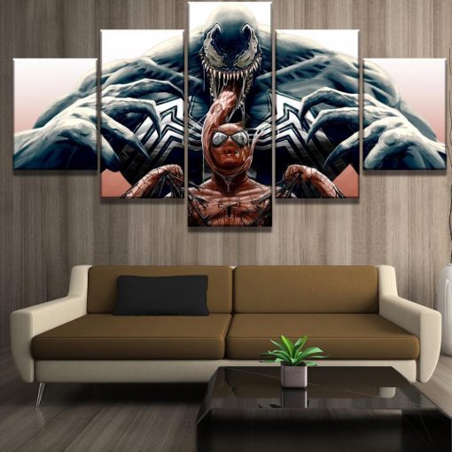 23241-NF Venom vs Spider Man Movie - 5 Panel Canvas Art Wall Decor