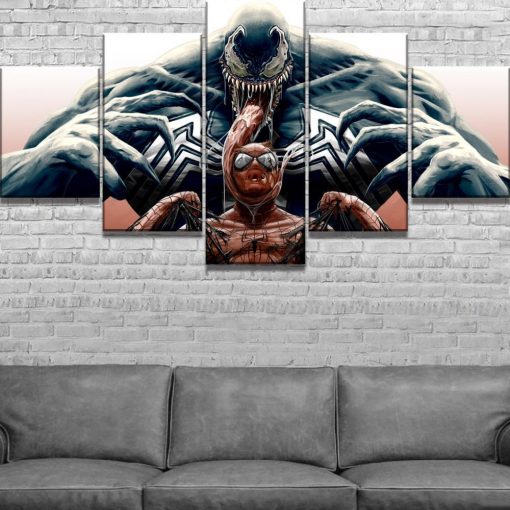 23241-NF Venom vs Spider Man Movie - 5 Panel Canvas Art Wall Decor