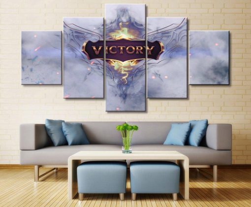 23219-NF LOL League Of Legends Victory Scene Game - 5 Panel Canvas Art Wall Decor