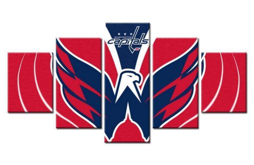 23237-NF Washington Capitals Symbol Ice Hockey - 5 Panel Canvas Art Wall Decor