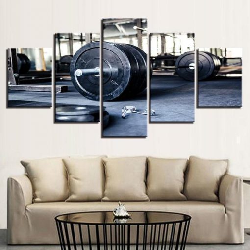 22867-NF Weightlifting Workout & Fitness - 5 Panel Canvas Art Wall Decor
