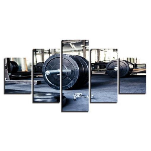 22867-NF Weightlifting Workout & Fitness - 5 Panel Canvas Art Wall Decor