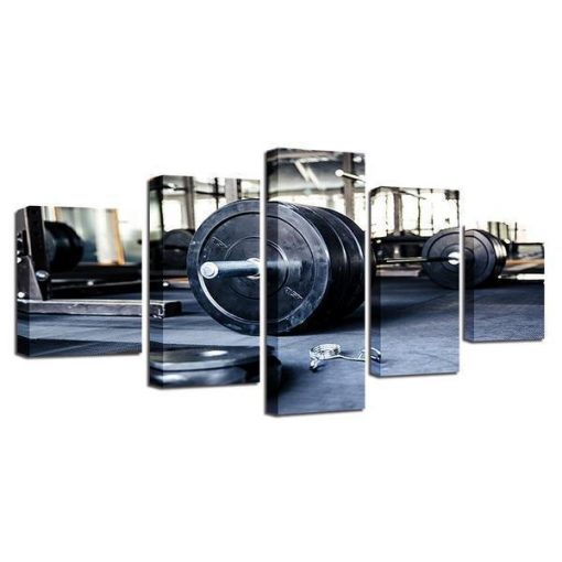 22867-NF Weightlifting Workout & Fitness - 5 Panel Canvas Art Wall Decor