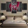 22268-NF Wisconsin Badgers Football Sport - 5 Panel Canvas Art Wall Decor