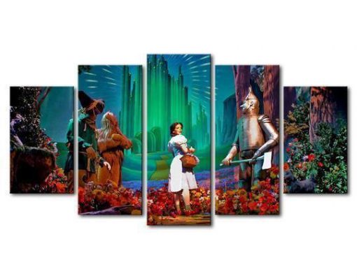 23230-NF Wizard Of Oz Movie - 5 Panel Canvas Art Wall Decor