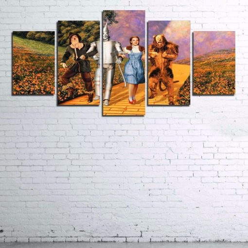 22668-NF Wizard Of Oz Movie Characters Movie - 5 Panel Canvas Art Wall Decor