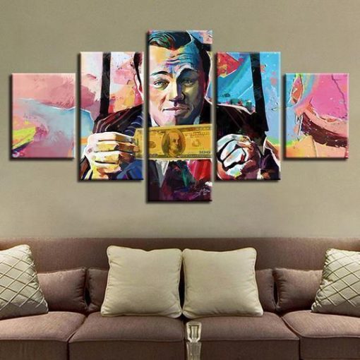 22386-NF Wolf Of Wall Street Movie - 5 Panel Canvas Art Wall Decor