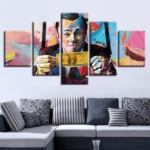 22386-NF Wolf Of Wall Street Movie - 5 Panel Canvas Art Wall Decor