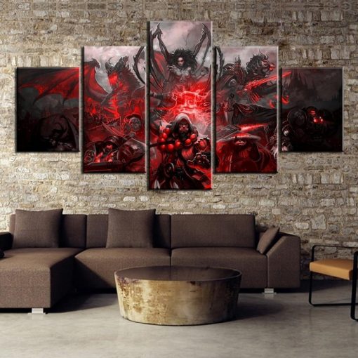 22667-NF World of Warcraft Gaming - 5 Panel Canvas Art Wall Decor