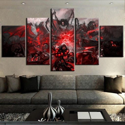 22667-NF World of Warcraft Gaming - 5 Panel Canvas Art Wall Decor