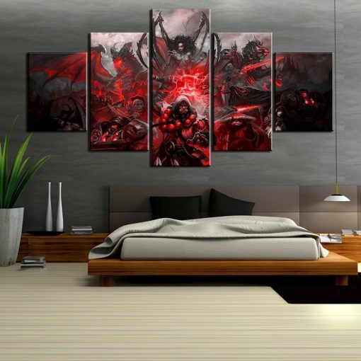 22667-NF World of Warcraft Gaming - 5 Panel Canvas Art Wall Decor