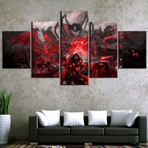 22667-NF World of Warcraft Gaming - 5 Panel Canvas Art Wall Decor