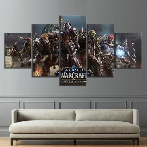 23224-NF World of Warcraft Poster 3 World of Warcraft Gaming - 5 Panel Canvas Art Wall Decor