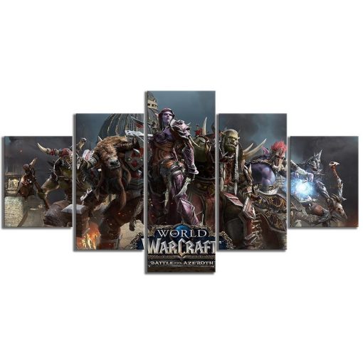 23224-NF World of Warcraft Poster 3 World of Warcraft Gaming - 5 Panel Canvas Art Wall Decor