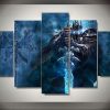 23223-NF Wrath of The Lich King World of Warcraft Gaming - 5 Panel Canvas Art Wall Decor