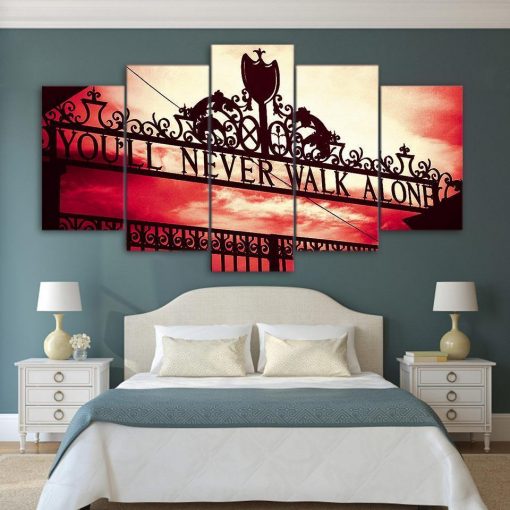 22267-NF You Will Never Walk Alone Liverpool FC Anthem Sport - 5 Panel Canvas Art Wall Decor