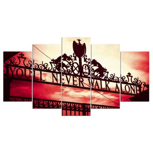 22267-NF You Will Never Walk Alone Liverpool FC Anthem Sport - 5 Panel Canvas Art Wall Decor